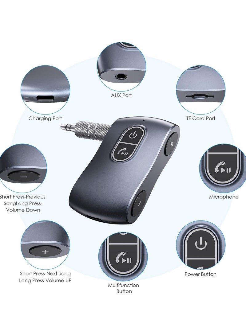 Car BT receiver,  Tour Car BT Receiver 3.5mm Aux Out, Journey AUX BT audio receiver/transmitter, Aux to Bluetooth 5.1 Adapter 3.5mm Bluetooth Receiver - Image 2