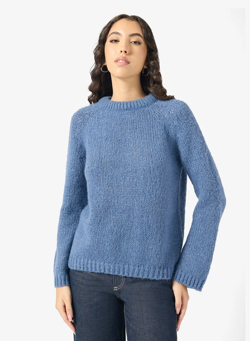 ONLY ONLSHINE long sleeve GLITTER Crew NECK BOW Knitted Sweater