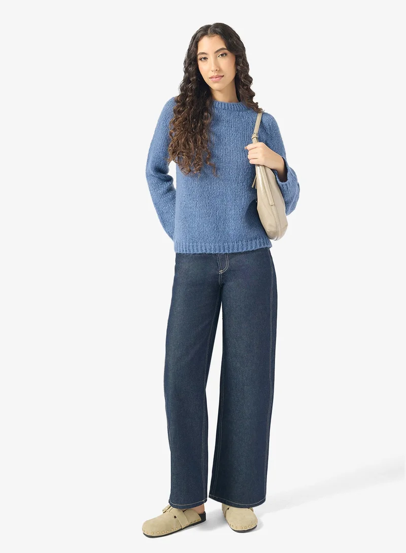 ONLY  ONLSHINE long sleeve GLITTER Crew NECK BOW Knitted Sweater for Women | Best Price UAE