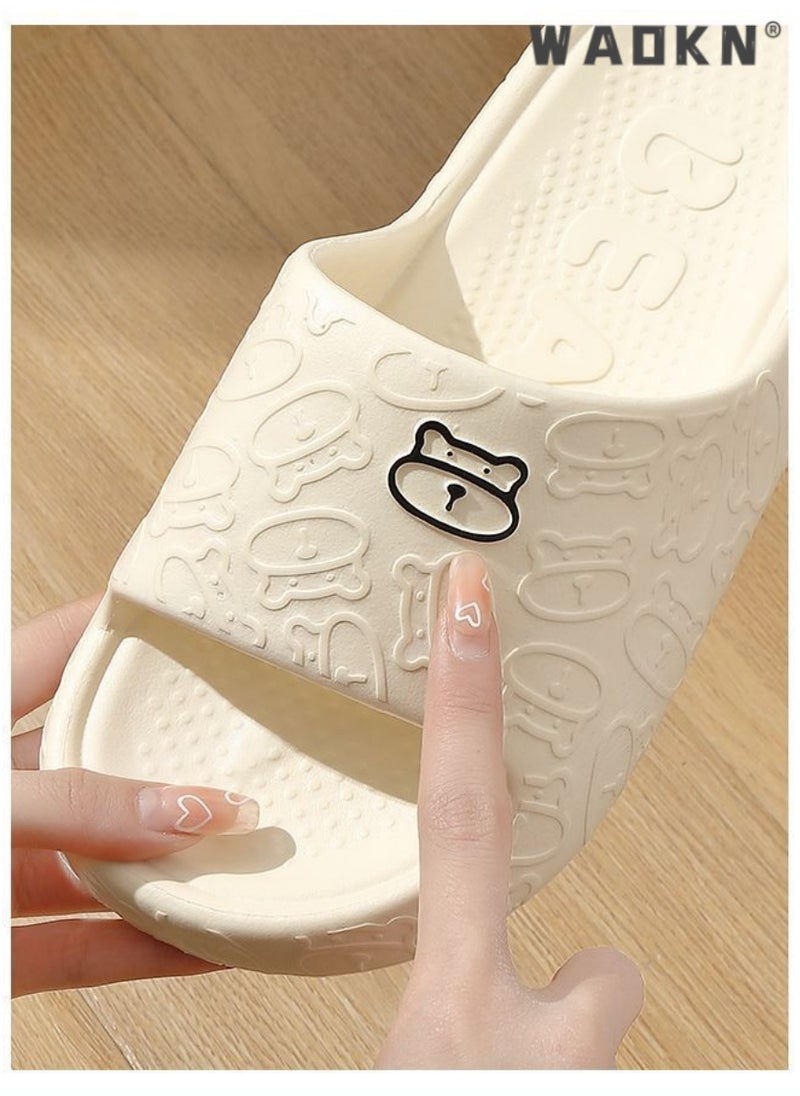 WAOKN Slippers for Women Quick Drying Slide Sandal with Thick Sole Non-Slip Soft Shower Slippers Open Toe Spa Bath Pool Gym House Sandals for Indoor & Outdoor Casual Indoor Bathroom Home Non-slip Shoes  - Image 4