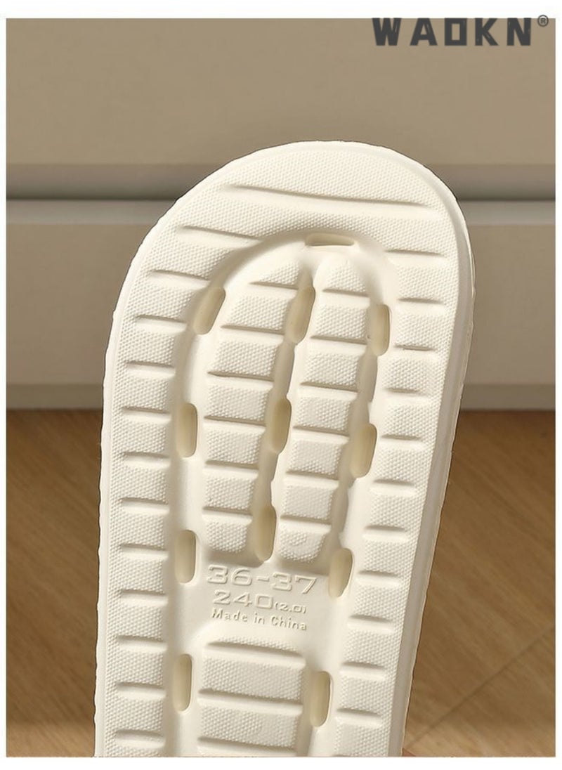 WAOKN Slippers for Women Quick Drying Slide Sandal with Thick Sole Non-Slip Soft Shower Slippers Open Toe Spa Bath Pool Gym House Sandals for Indoor & Outdoor Casual Indoor Bathroom Home Non-slip Shoes  - Image 5