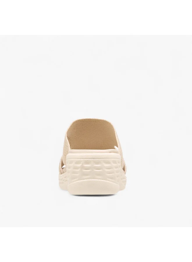 Flora Bella By Shoexpress Women Textured Slip-On Sandals with Wedge Heels