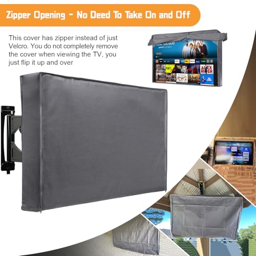 2win2buy Outdoor TV Cover 48 to 50 Inch, Weatherproof Waterproof Outside TVs Covers Heavy Duty 600D Oxford Covers Outdoor Screen Protectors Shield with Zippers for Flat Screen - Image 2