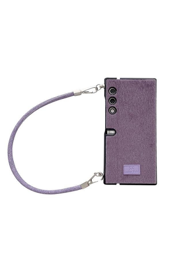 جرين تايجر جراب هاتف Honor V بتصميم محفظة مريح قصير من القطيفة بتغطية كاملة مع حزام معصم - Image 1