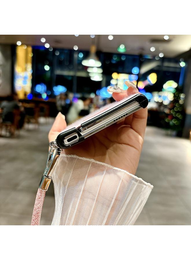 جرين تايجر جراب هاتف Honor V بتصميم محفظة مريح قصير من القطيفة بتغطية كاملة مع حزام معصم - Image 5