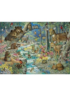 Bits and Pieces 1000 قطعة لغز مكون من 1000 قطعة للبالغين 24" × 30" أطفال الربيع 1000 قطعة حيوانات الغابة نهر جارف لغز بواسطة الفنان رويين مانينغ  - Image 3