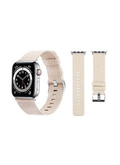 PROMASS Fabric Replacement Band For Apple Watch Series 6/SE/5/4/3/2/1 Beige Cream 