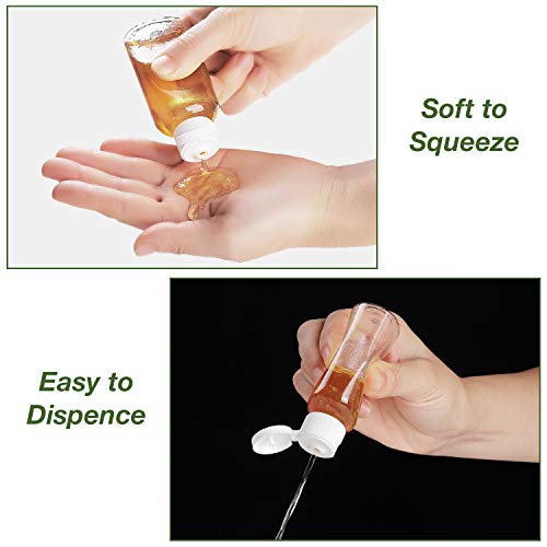 MMonDod 25 Pack 1.7oz/50ml Plastic Empty Bottles Clear Travel Containers Travel Size Bottles with Flip Cap Squeezable Refillable Toiletry (clear) - Image 4
