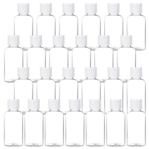 MMonDod 25 Pack 1.7oz/50ml Plastic Empty Bottles Clear Travel Containers Travel Size Bottles with Flip Cap Squeezable Refillable Toiletry (clear) - Image 1