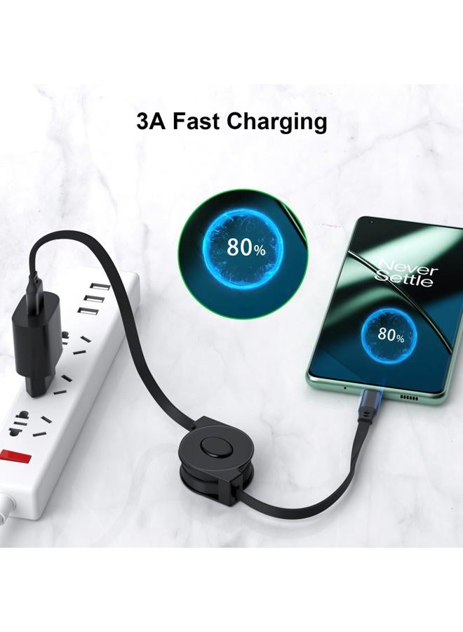 COOYA Retractable USB C Cable, Type C Cable 3.3FT USB C to USB A Fast Charging & Data Syncing Cable,USB Type C Charger Cable Cord for Samsung S10 Plus Note 8 A20 A51, LG Stylo 5 V20 G6, Moto Z Force - Image 5