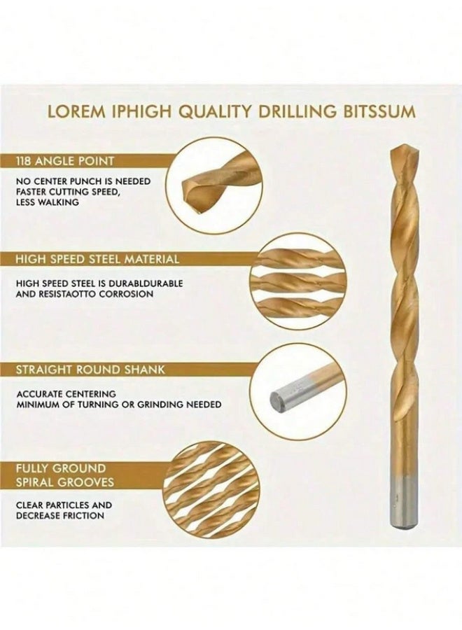 100 small titanium-coated high-speed steel drill bits, suitable for crafts, woodworking, carving, and jewelry making - sizes from 1/25 inch to 1/8 inch, metal cylindrical, twist drill bits for metal, wood, and plastic, simple tools, convenient and practical - Image 5