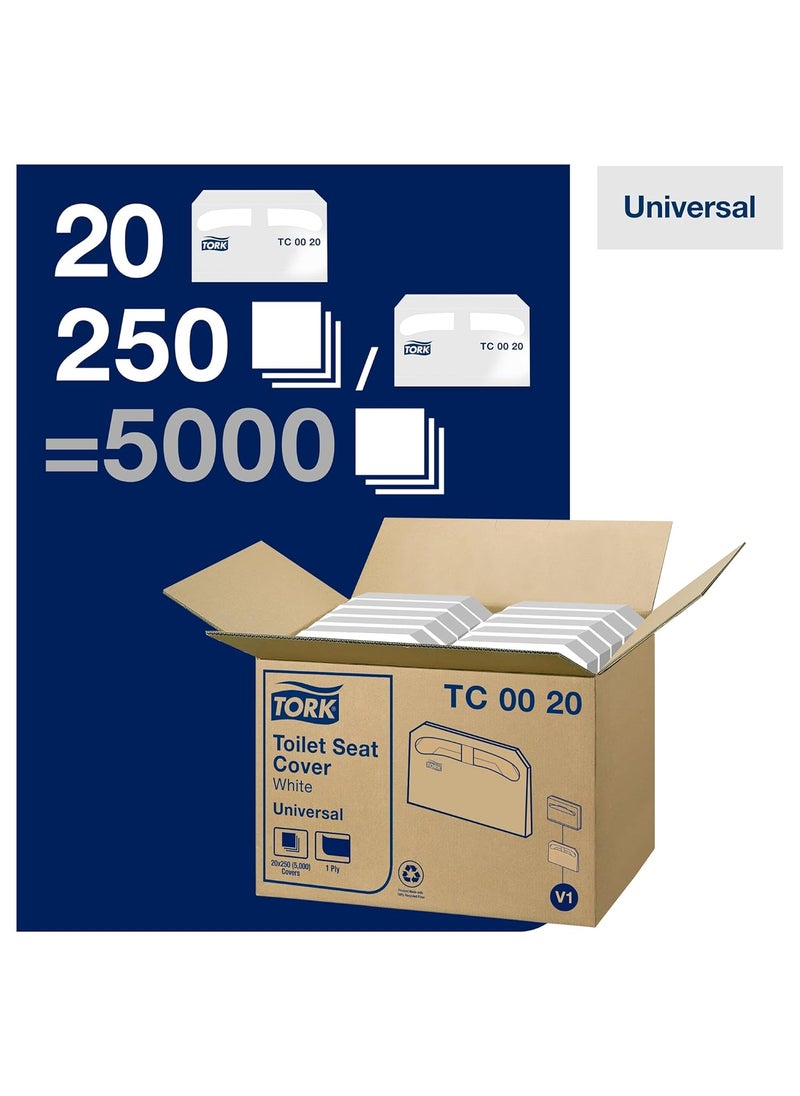 Tork Tork Toilet Seat Cover White V1 Universal 12 Fold 20 x 250 Covers TC0020  - Image 2