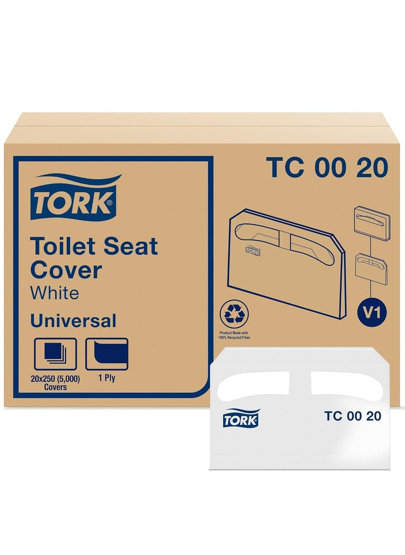 Tork Tork Toilet Seat Cover White V1 Universal 12 Fold 20 x 250 Covers TC0020  - Image 1