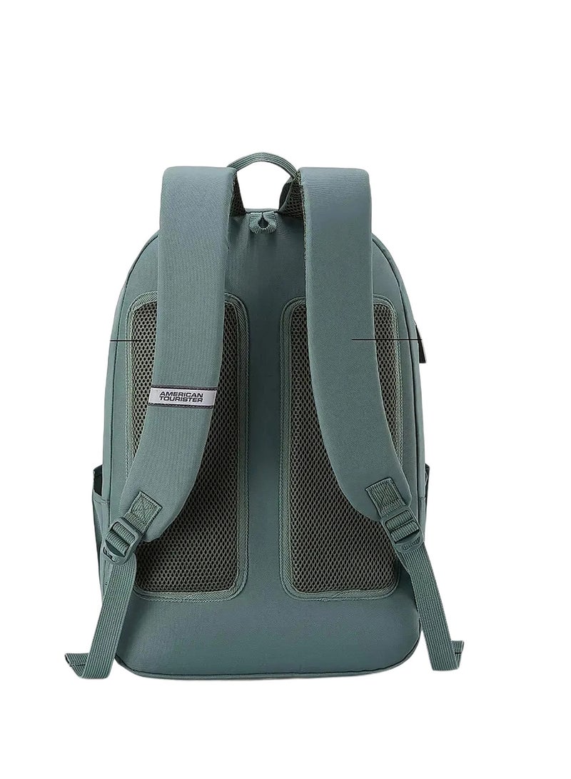 AMERICAN TOURISTER Riley Laptop Backpack, 28L Capacity, 100% Polyester, Green|Fits 15.6" Laptop|Double Zipper Pocket Opening|Front Storage Compartments|Antimicrobial Treated Lining|Bottle Holder - 1 Year International Warranty - Image 4