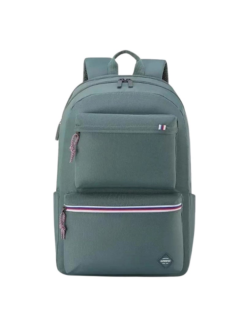 AMERICAN TOURISTER Riley Laptop Backpack, 28L Capacity, 100% Polyester, Green|Fits 15.6" Laptop|Double Zipper Pocket Opening|Front Storage Compartments|Antimicrobial Treated Lining|Bottle Holder - 1 Year International Warranty - Image 2