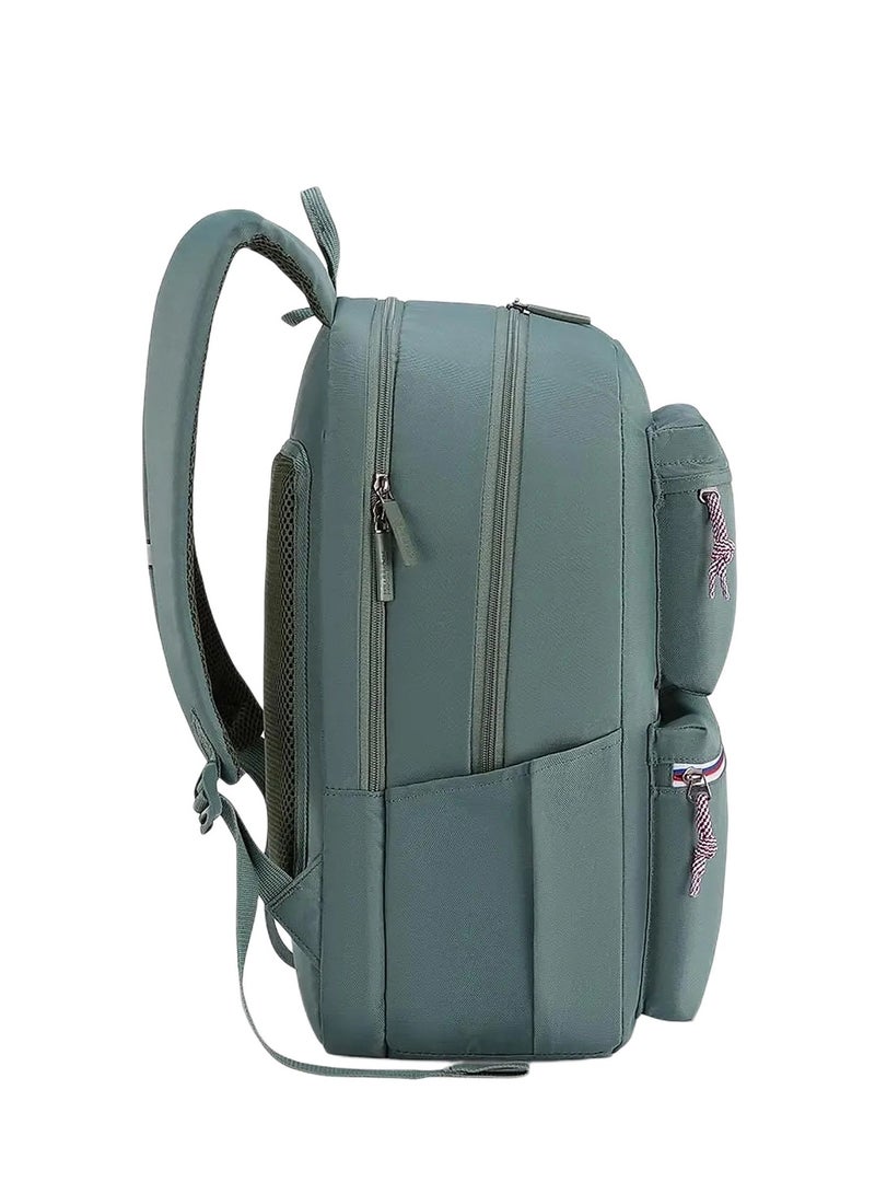 AMERICAN TOURISTER Riley Laptop Backpack, 28L Capacity, 100% Polyester, Green|Fits 15.6" Laptop|Double Zipper Pocket Opening|Front Storage Compartments|Antimicrobial Treated Lining|Bottle Holder - 1 Year International Warranty - Image 5