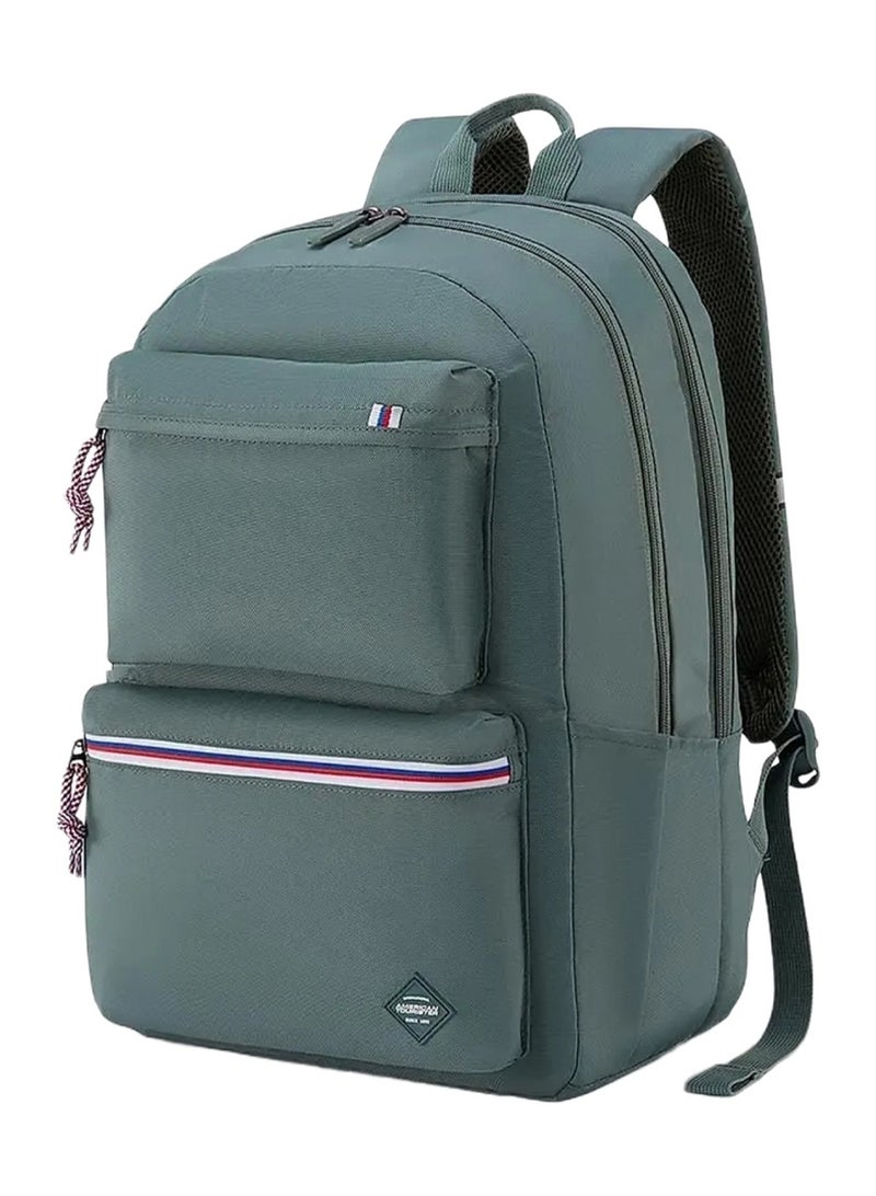 AMERICAN TOURISTER Riley Laptop Backpack, 28L Capacity, 100% Polyester, Green|Fits 15.6" Laptop|Double Zipper Pocket Opening|Front Storage Compartments|Antimicrobial Treated Lining|Bottle Holder - 1 Year International Warranty - Image 1