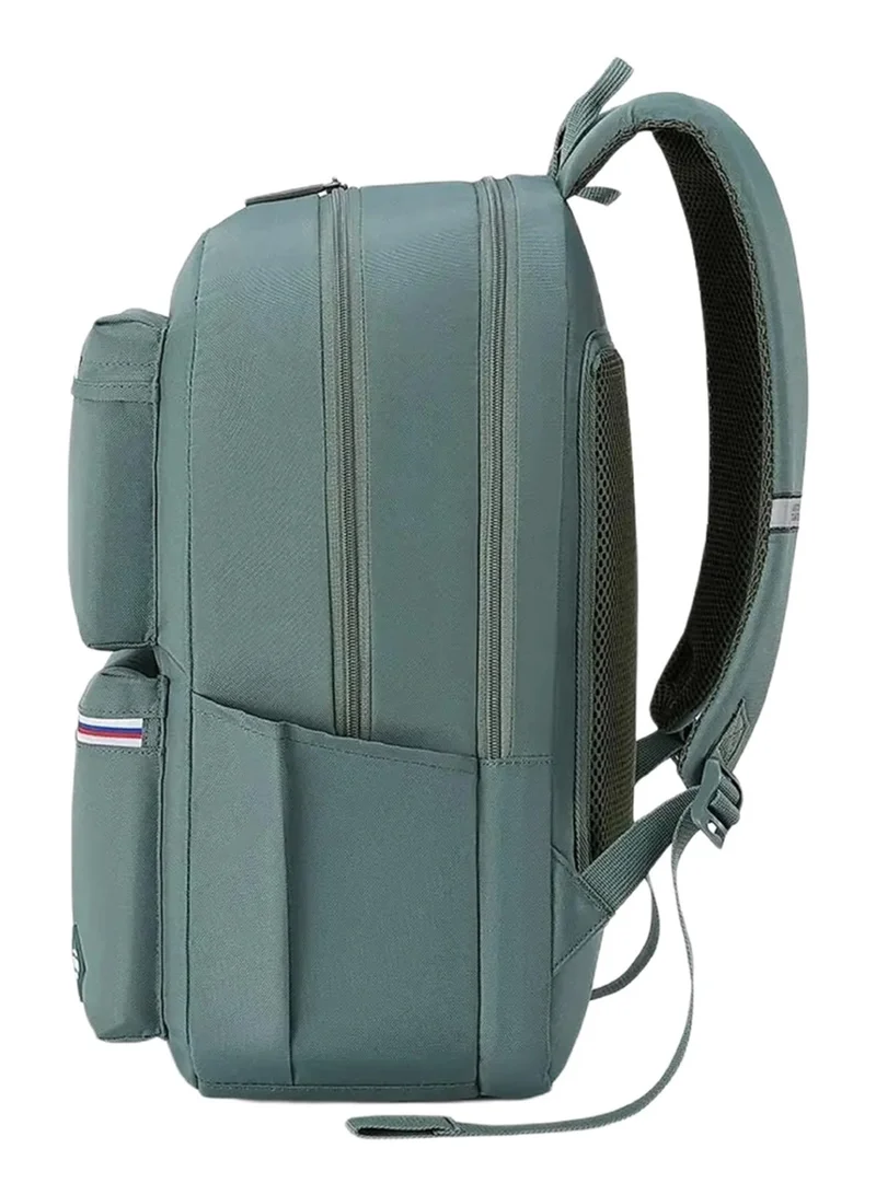 American Tourister Green Riley Laptop Backpack, 28L Capacity, 100% Polyester, Green|Fits 15.6" Laptop|Double Zipper Pocket Opening|Front Storage Compartments|Antimicrobial Treated Lining|Bottle Holder - 1 Year International Warranty  | Best Price UAE