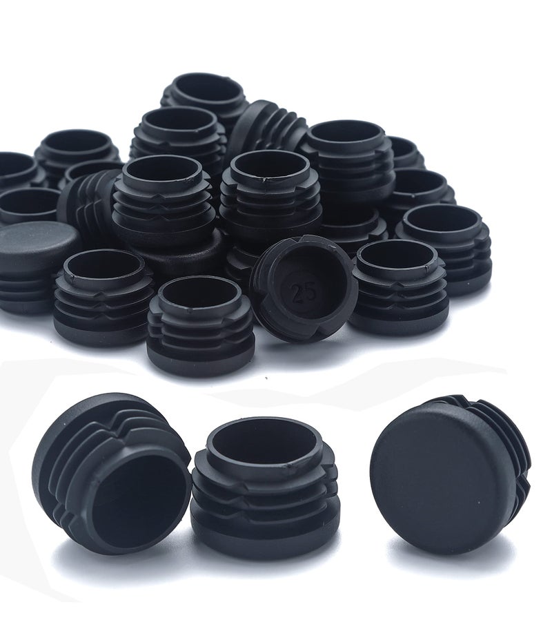 Furnigear Plastic Plugs Furnigear Tubing End Caps Chair End Caps 1 Outside Bottom Round Tubing Caps Round Furniture Sliders Glides Black Fit 09094 Tube Inner Diameter 40pack
