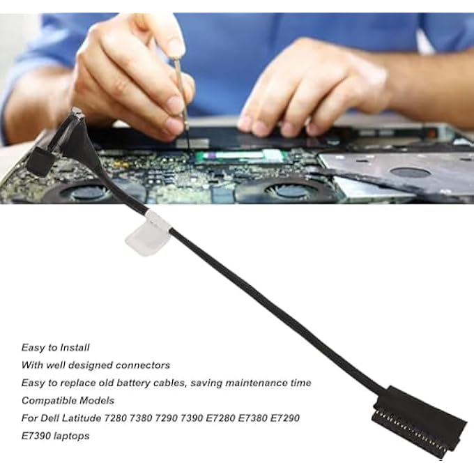 rayihni LAPTOP BATTERY 04W0J9 DC02002NG00 CABLE FOR DELL LATITUDE 7280 7380 7290 7390 E7280 E7380 E7290, DURABLE PVC MATERIAL, EASY INSTALLATION - Image 3