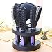 Healthcom 5 Pcs Hair Combs Set Professional Salon Hair Cutting Brushes Sets Salon Hairdressing Styling Tool Mirror And Holder Stand Set Dressing Comb Kits for Women and Men,Purple - Image 2