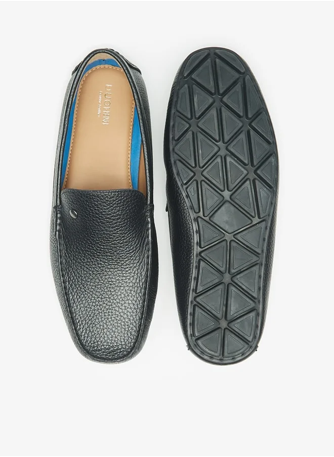 دوتشيني Men's Solid Slip-On Moccasins