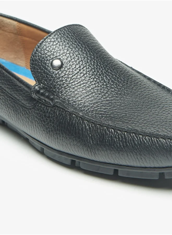 دوتشيني Men's Solid Slip-On Moccasins