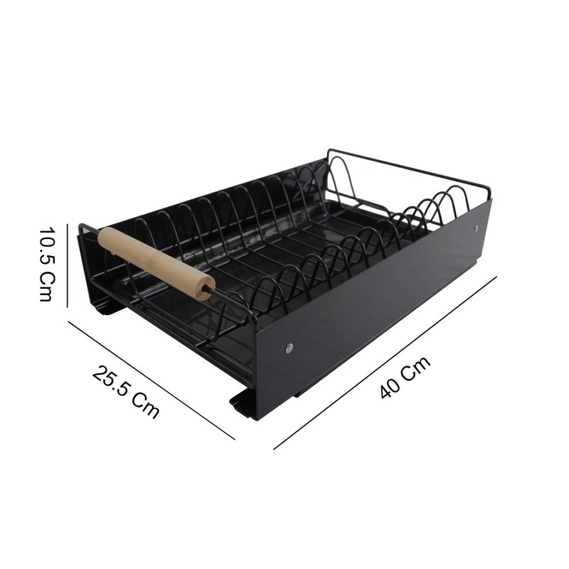 IBELL Dish Drying Rack Sliding Bartan StandDrainer ShelfKitchen OrganizerCounter for Utensils Storage IBLDR 8921SLIDE Black - Image 4