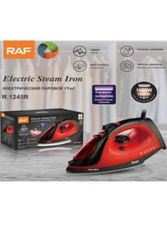 RAF Red Non-Stick Electric Steam Iron, 1800W, High Performance Iron for Perfect Clothes, Model R.1245R  - Image 2