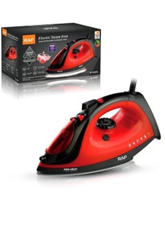RAF Red Non-Stick Electric Steam Iron, 1800W, High Performance Iron for Perfect Clothes, Model R.1245R  - Image 1