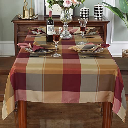 SASTYBALE Rectangle Tablecloth 52 x 70 Inch Checkered Table Cloths Spillproof Anti-Shrink Soft and Wrinkle Resistant Decorative Fabric Table Cover for Kitchen Dinning Tabletop Outdoor(Rectangle/Oblong,Red) - Image 3