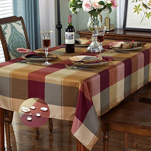 SASTYBALE Rectangle Tablecloth 52 x 70 Inch Checkered Table Cloths Spillproof Anti-Shrink Soft and Wrinkle Resistant Decorative Fabric Table Cover for Kitchen Dinning Tabletop Outdoor(Rectangle/Oblong,Red) - Image 1