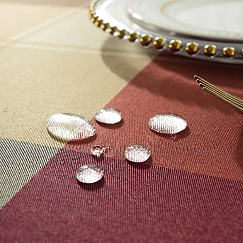 SASTYBALE Rectangle Tablecloth 52 x 70 Inch Checkered Table Cloths Spillproof Anti-Shrink Soft and Wrinkle Resistant Decorative Fabric Table Cover for Kitchen Dinning Tabletop Outdoor(Rectangle/Oblong,Red) - Image 4