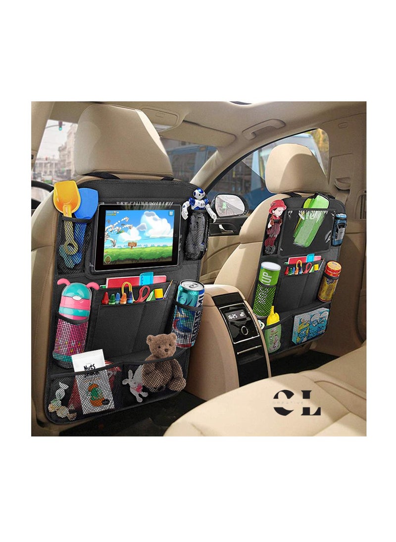 CREATIVE LIFE Pair Of Waterproof Backseat Car Organizer Kick Mats Back Seat Protector with Touch Screen Tablet Holder and Multiple Storage Pockets, Car Back Seat Organizer for Kids  - Image 4