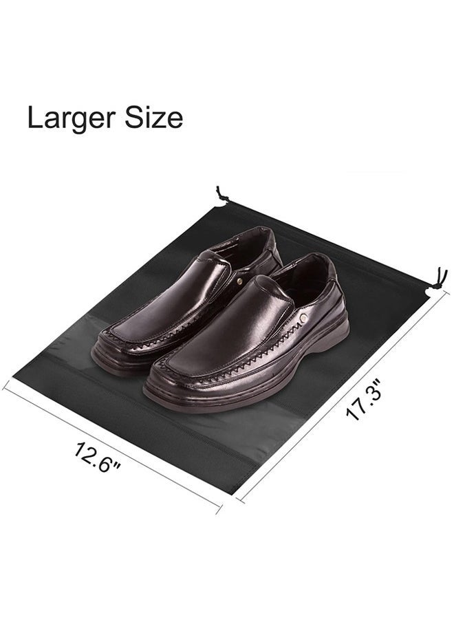 ليمون 20 قطعة من حقائب الأحذية للسفر مع حبل وحقيبة كبيرة لتنظيم الأحذية للرجال والنساء، حقائب شفافة برباط، أسود ورمادي - Image 2