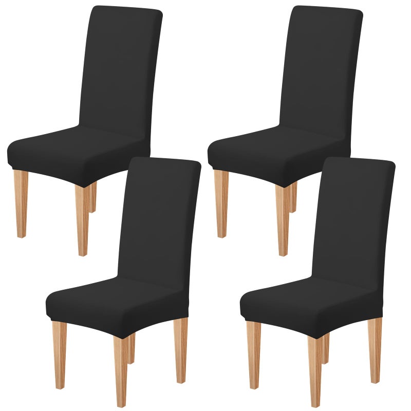 Dioxide High Stretch Chair Covers for Dining Chairs, Washable Dining Chair Covers Set of 4, Soft Dining Chairs Seat Covers, Parsons Chair Slipcover Protectors for Home Hotel Restaurant Banquet - Image 1