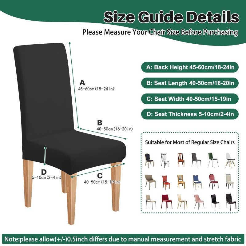 Dioxide High Stretch Chair Covers for Dining Chairs, Washable Dining Chair Covers Set of 4, Soft Dining Chairs Seat Covers, Parsons Chair Slipcover Protectors for Home Hotel Restaurant Banquet - Image 4