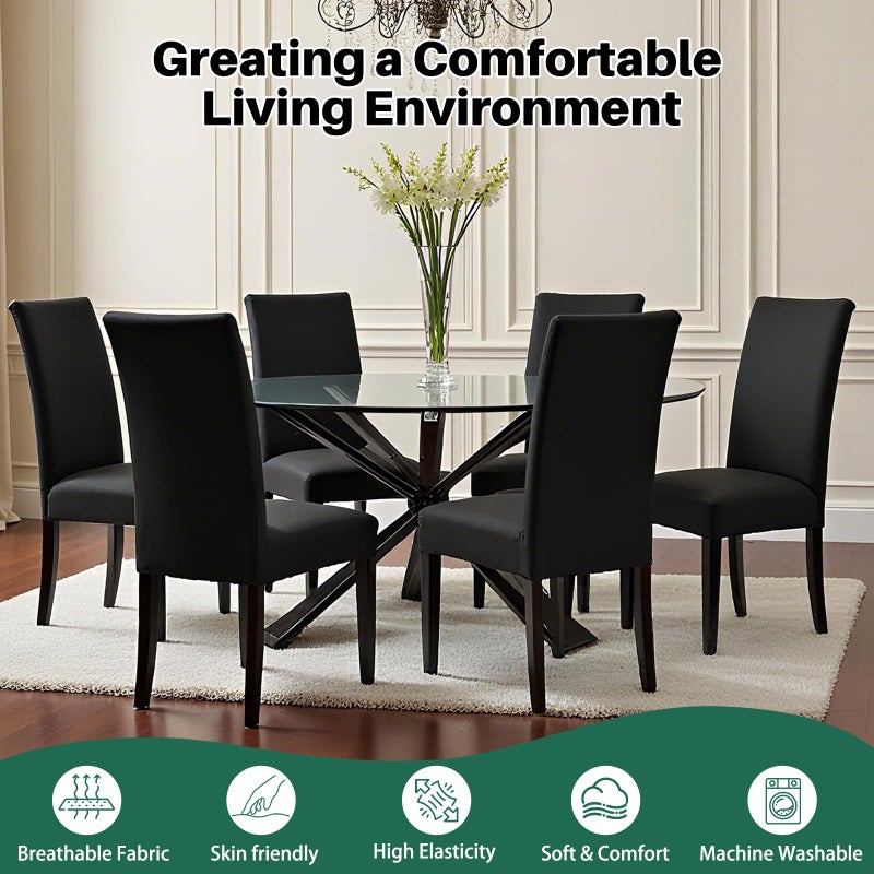 Dioxide High Stretch Chair Covers for Dining Chairs, Washable Dining Chair Covers Set of 4, Soft Dining Chairs Seat Covers, Parsons Chair Slipcover Protectors for Home Hotel Restaurant Banquet - Image 2