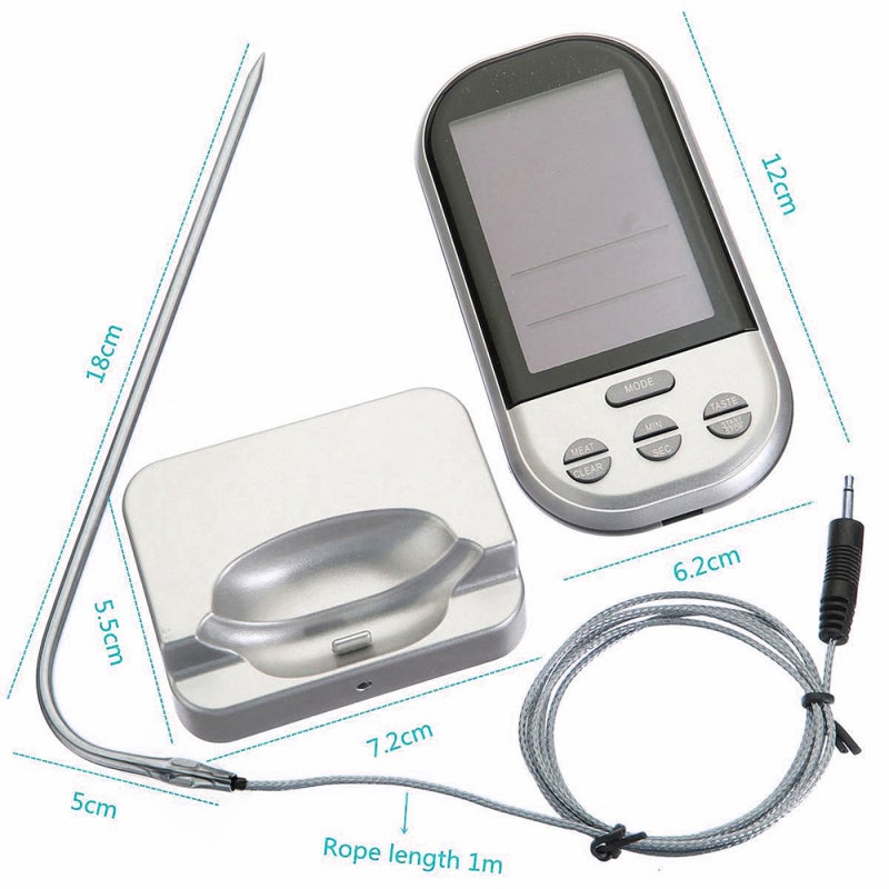 Food Thermometer: Wireless Transmission Up To 30 Meters, Large LCD Digital Display With Backlight, - Preset & Actual Temperature Display For Home Kitchen Cooking - Image 5