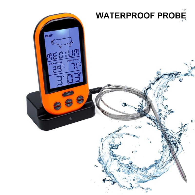 Food Thermometer: Wireless Transmission Up To 30 Meters, Large LCD Digital Display With Backlight, - Preset & Actual Temperature Display For Home Kitchen Cooking - Image 3