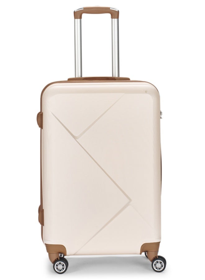 ليمرا طقم شنط سفر مكون من 4 حقائب أمتعة بعجلات و بتصميم صلب و حديث مقاس 28-24-20-12 بوصة لون بيج/ذهبي - Image 4