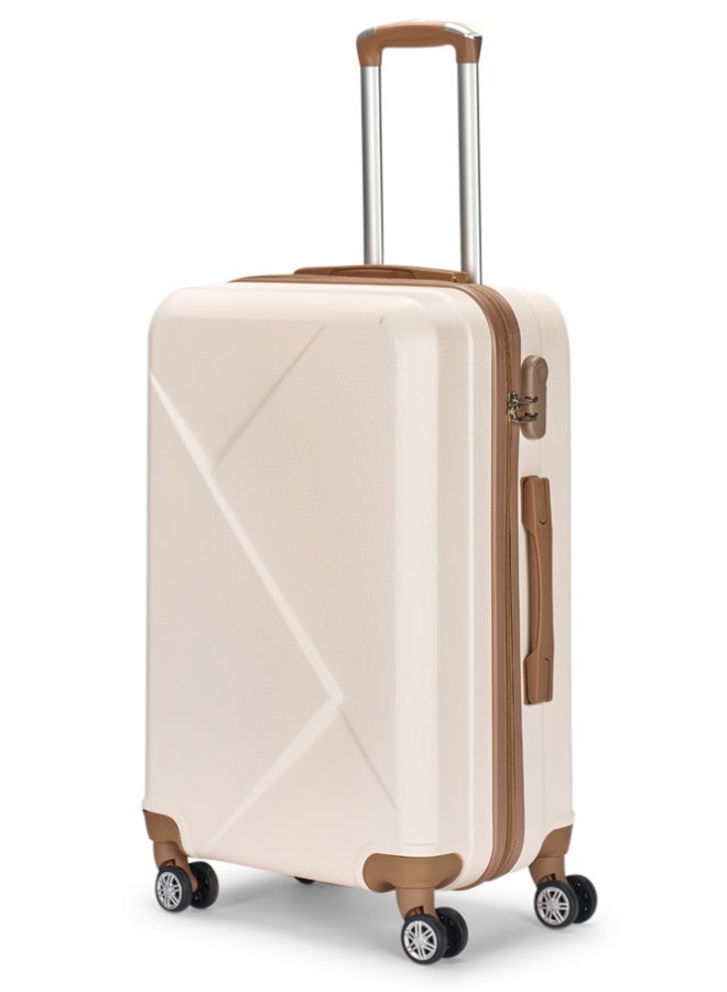 ليمرا طقم شنط سفر مكون من 4 حقائب أمتعة بعجلات و بتصميم صلب و حديث مقاس 28-24-20-12 بوصة لون بيج/ذهبي - Image 3