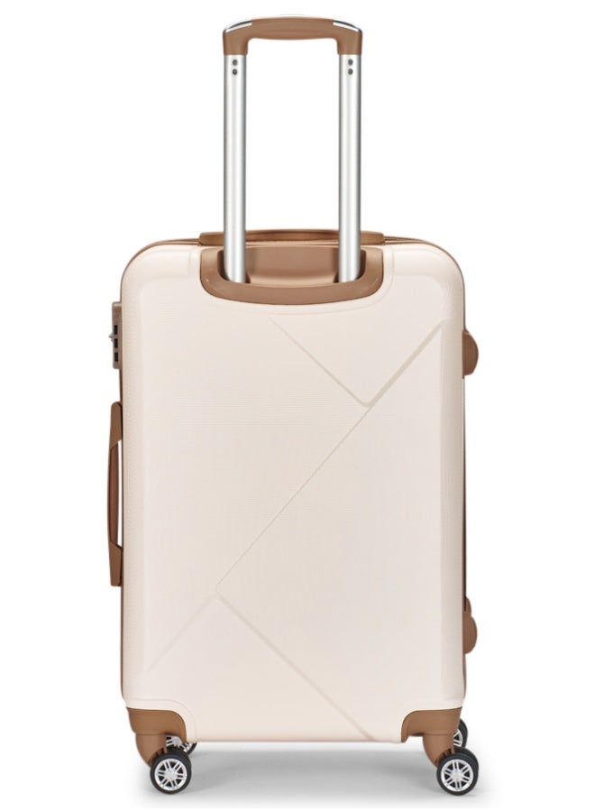 ليمرا طقم شنط سفر مكون من 4 حقائب أمتعة بعجلات و بتصميم صلب و حديث مقاس 28-24-20-12 بوصة لون بيج/ذهبي - Image 5