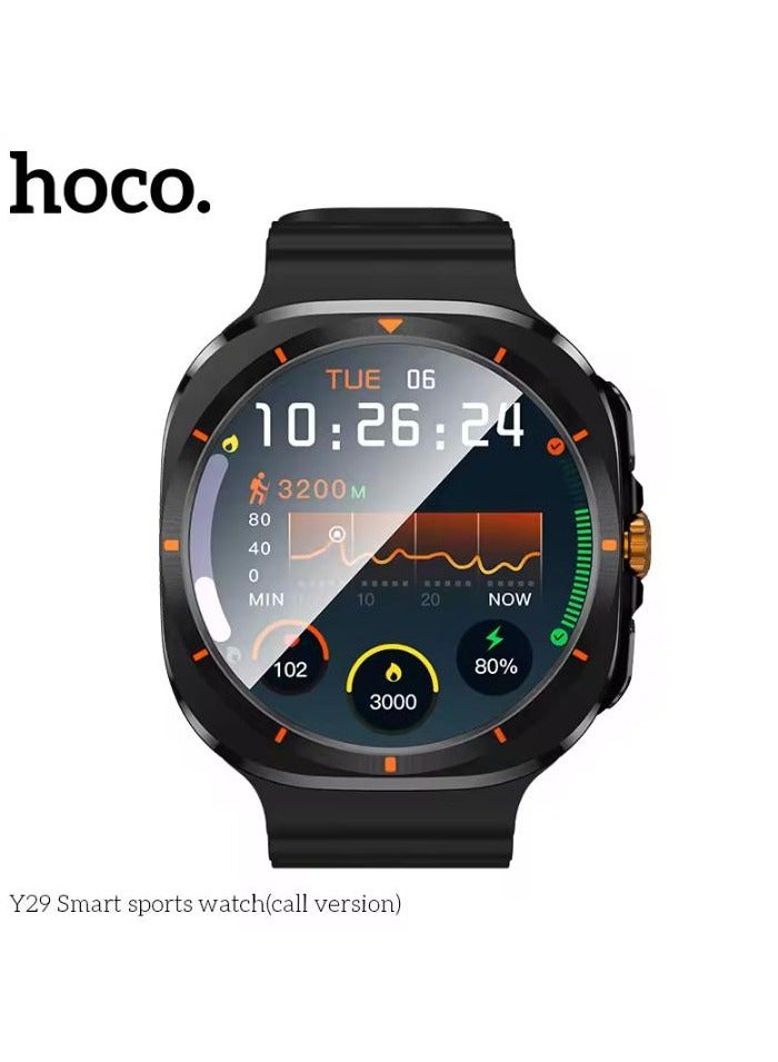 HOCO Y29 Sports Smart Watch Call Version Waterproof Capacitive Touch Screen Multilingual Business Smartwatch - Image 3
