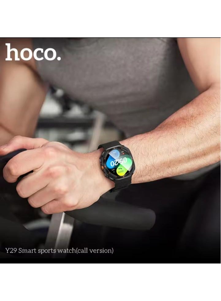 HOCO Y29 Sports Smart Watch Call Version Waterproof Capacitive Touch Screen Multilingual Business Smartwatch - Image 4