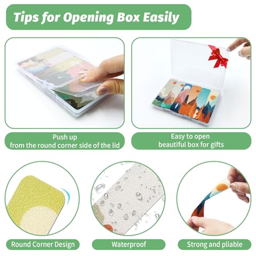 TOEMUR 72 Pieces Anxiety Sensory Stickers with Storage Box - Calming Stickers 2 Textured Surface - Fidget Strips for Office & Classroom Desk Adult & Teen Stress (Landscape) - Image 3