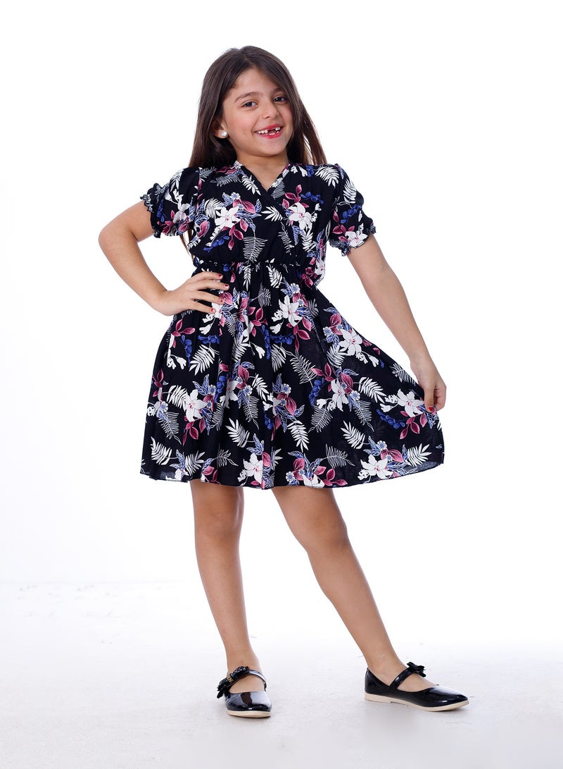 بيبو_فستان نص كم استيك كروس_أسود - Image 1