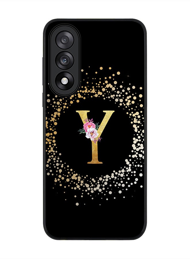 Stylizedd For OnePlus Nord 5 / Ace 5 Ultra Case,Slim fit Camera Protection, Shockproof Thin Phone cover  - Custom Monogram Floral - Y ( Black )
