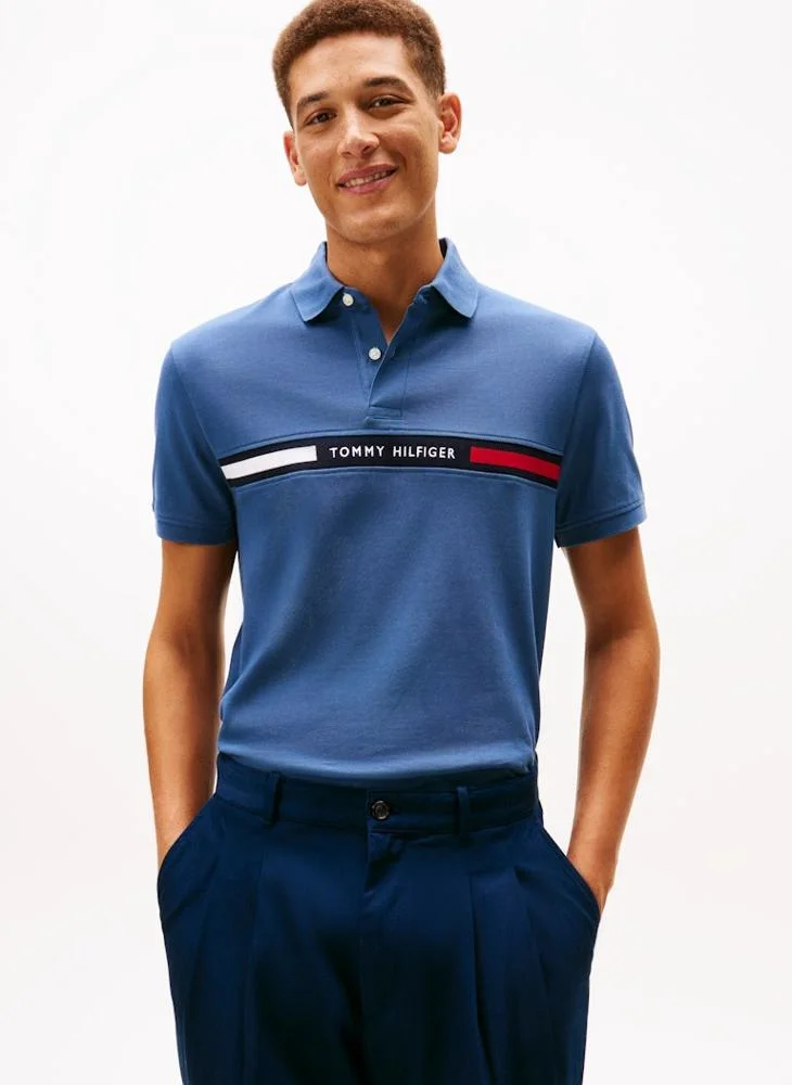 Regular Fit Logo Insert Pique Polo Shirt