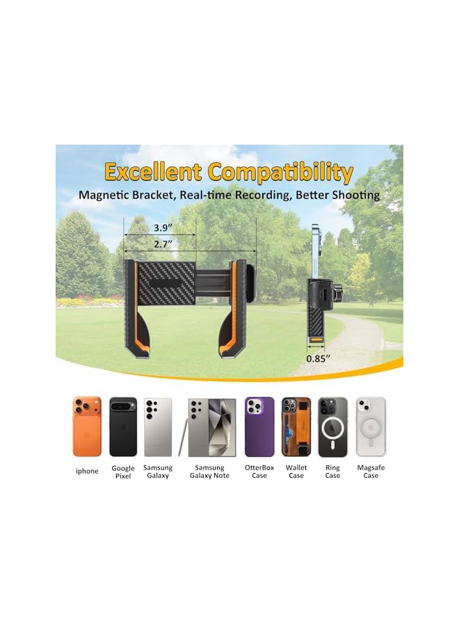 S-TOP Golf Cart Phone Holder, N52 Magnet Base & 360° Rotatable Universal Cellphone Mount Compatible with EZGO/Club Car/Yamaha, Golf Carts Accessory for iPhone/Galaxy/Google/Pixel All Smartphones - Image 4